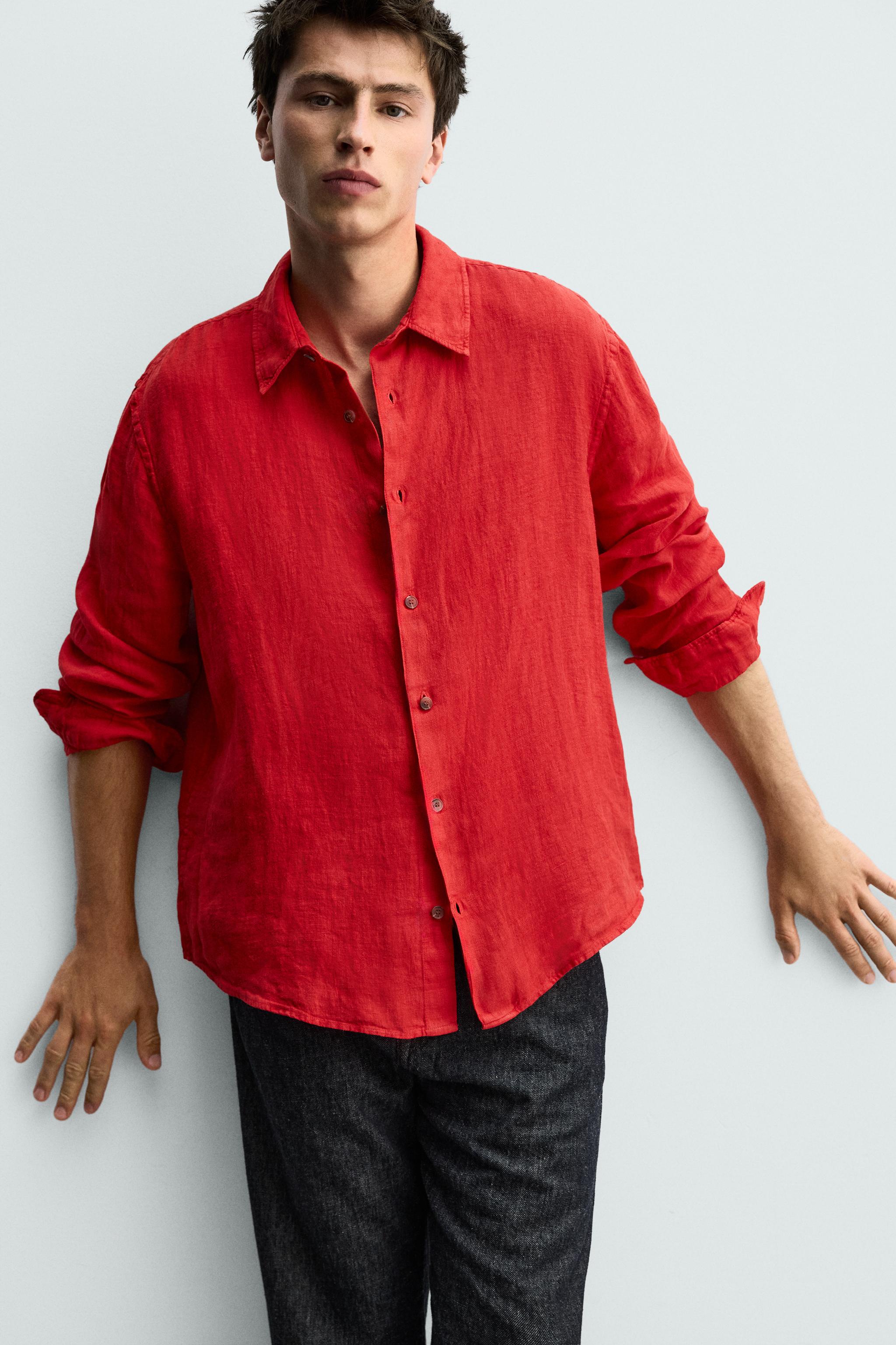 100% LINEN REGULAR FIT SHIRT